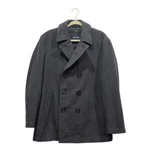 St. John’s Bay Wool Blend Peacoat Jacket Gray Double Breasted Men’s M